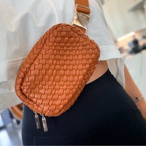 Remi & Reid Leather Crossbody Bag in Cognac